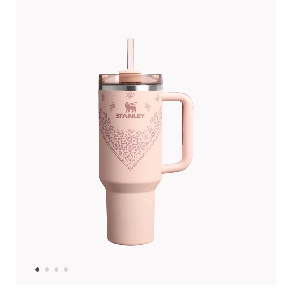 30oz Stanley Floral Pink Tumbler with Handle and Straw Mesa Rose Collection